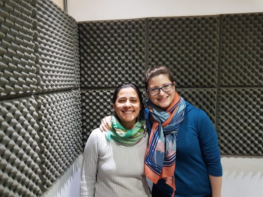 Luciana Alfarano & Romina Fadul en el estudio de Radio Dinamo