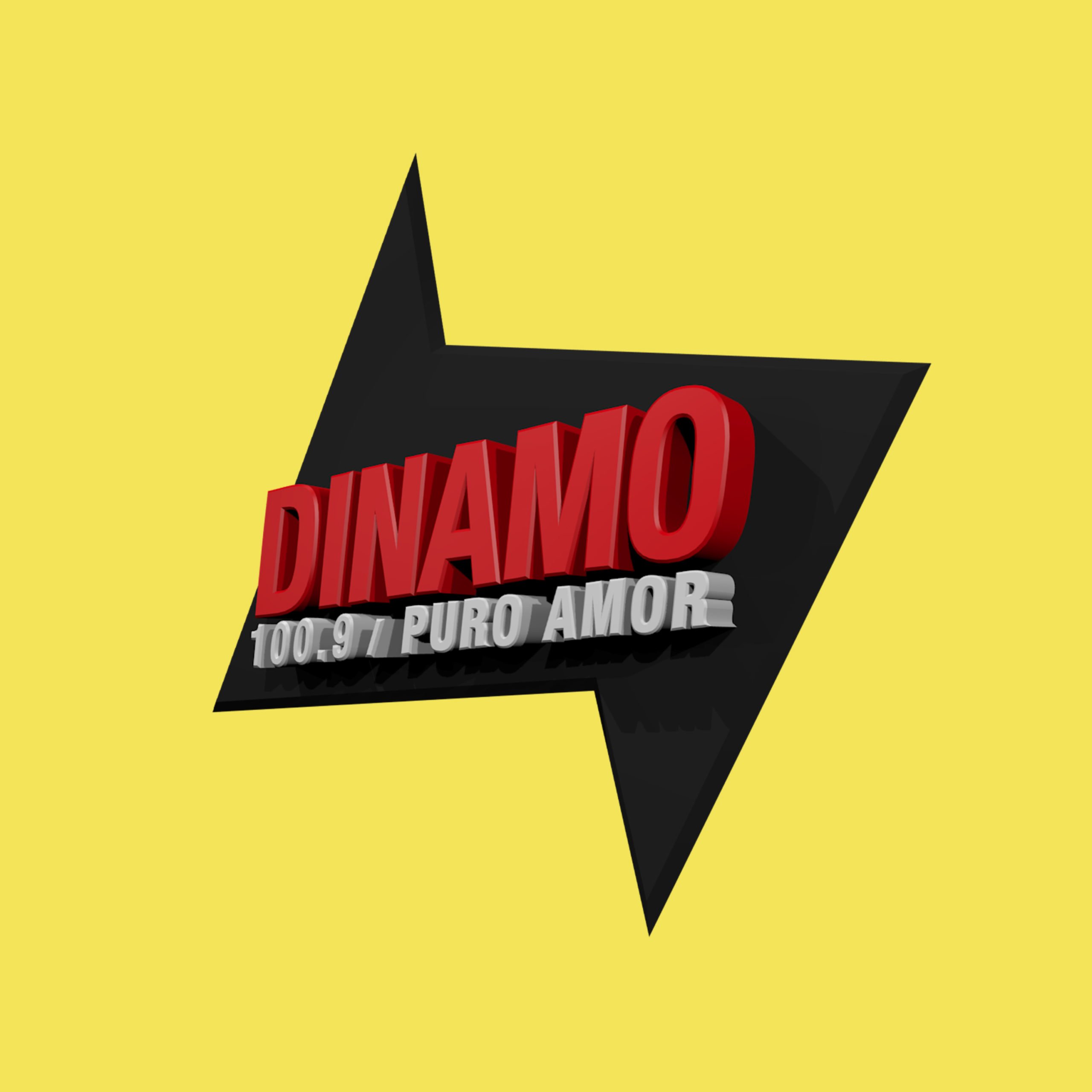 logo radio puro amor 3d fondo amarillo